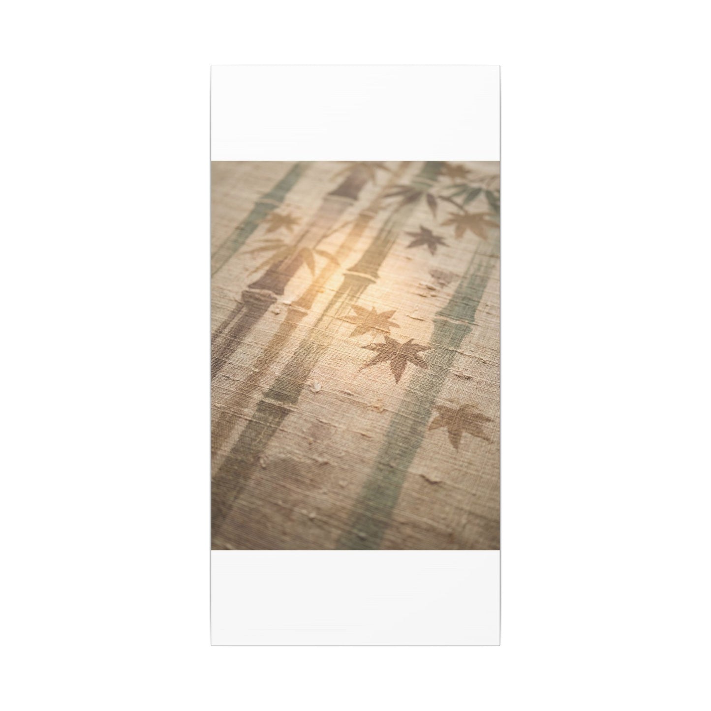 Autumn Bamboo Grove Japanese Pattern Canvas Art | Neutral Decor