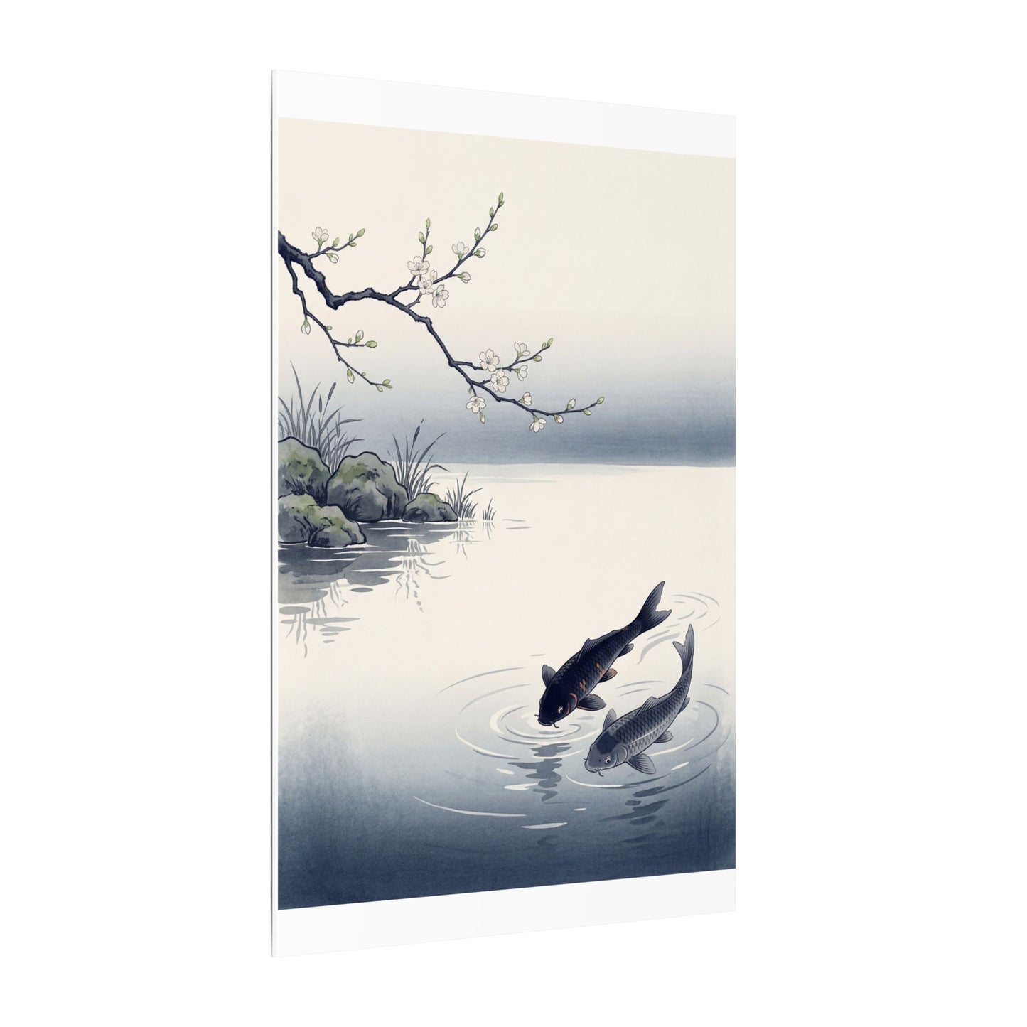 Ma Koi Pond Canvas Art - Zen Ukiyo E Inspired
