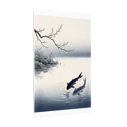Ma Koi Pond Canvas Art - Zen Ukiyo E Inspired