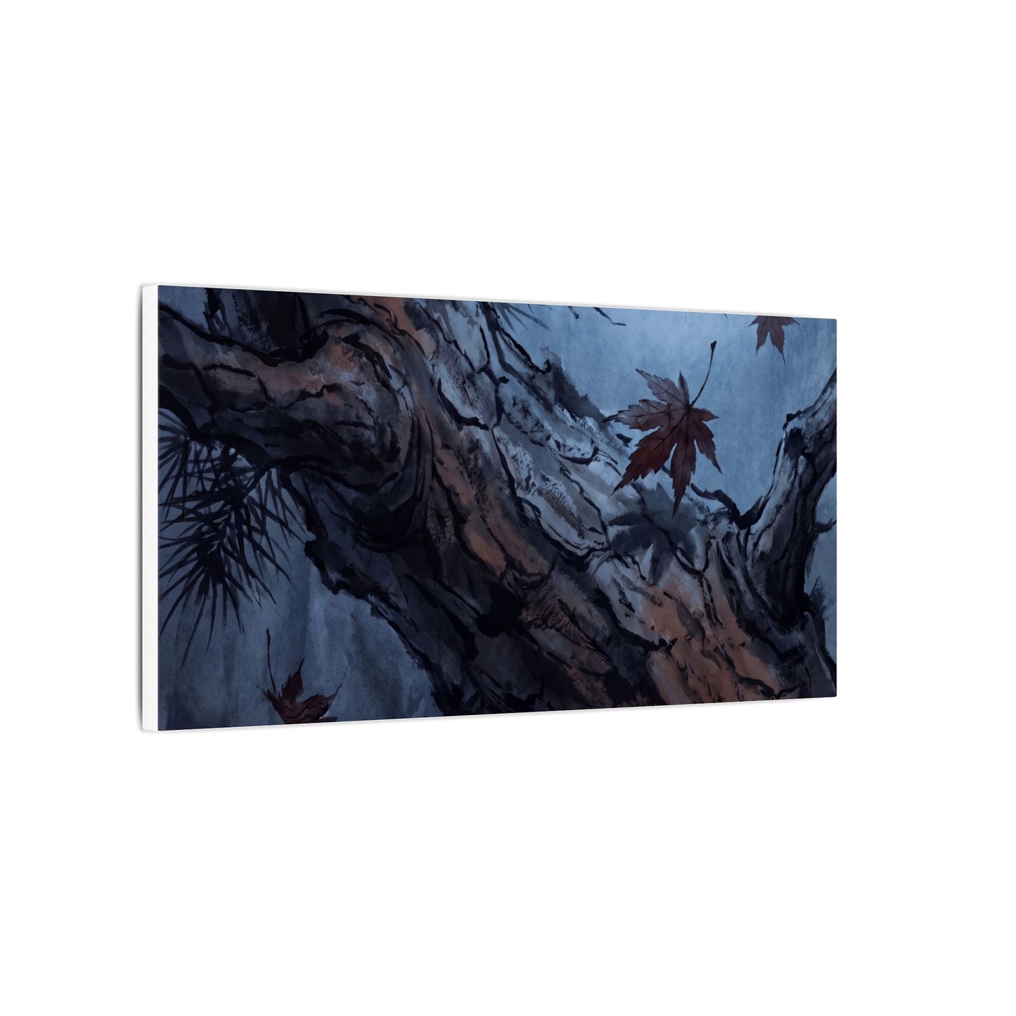 Atmospheric Pine Tree Canvas Art - Shadow Zen Dark Japandi