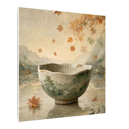 Autumn Ceramic Bowl Watercolor Canvas Art | Cozy Decor