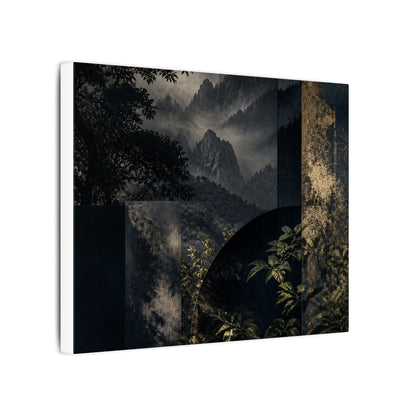 Mountain Mist Summer Canvas Art | Dark Japandi Atmospheric Design
