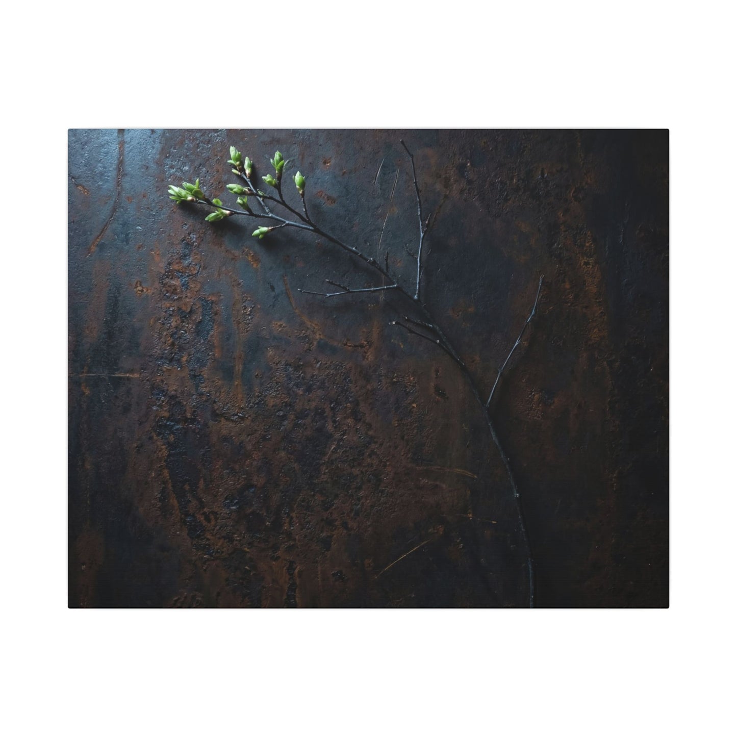 Moody Rust Patina Canvas Art - Moody Minimal Dark Japandi Art Print