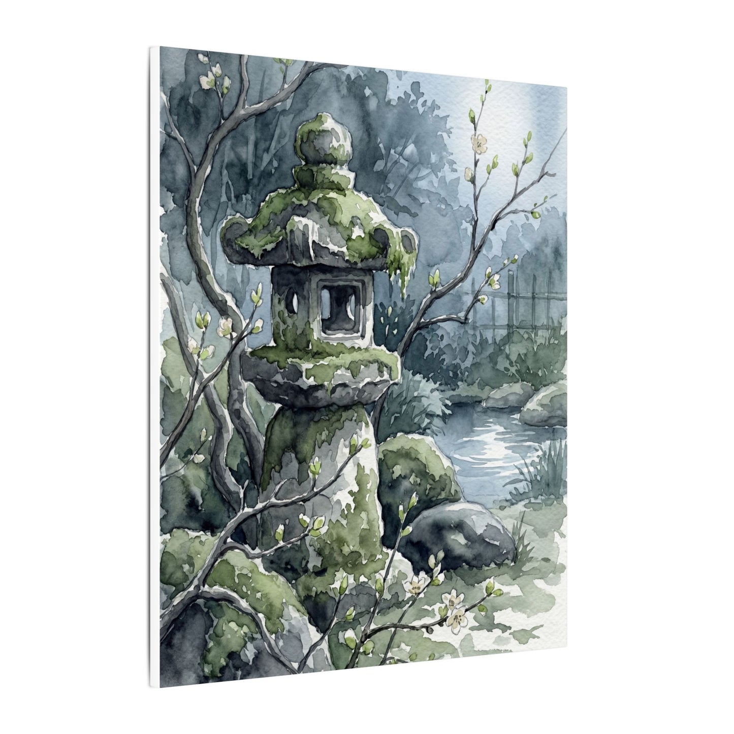 Moonlight Stone Lantern Canvas Art - Japandi Seijaku