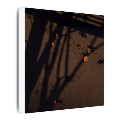 Shadow Play Autumn Canvas Art | Dark Japandi Luxurious Design