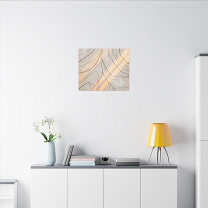 Shoji Screen Minimal Line Canvas Art | Warm Japandi Art