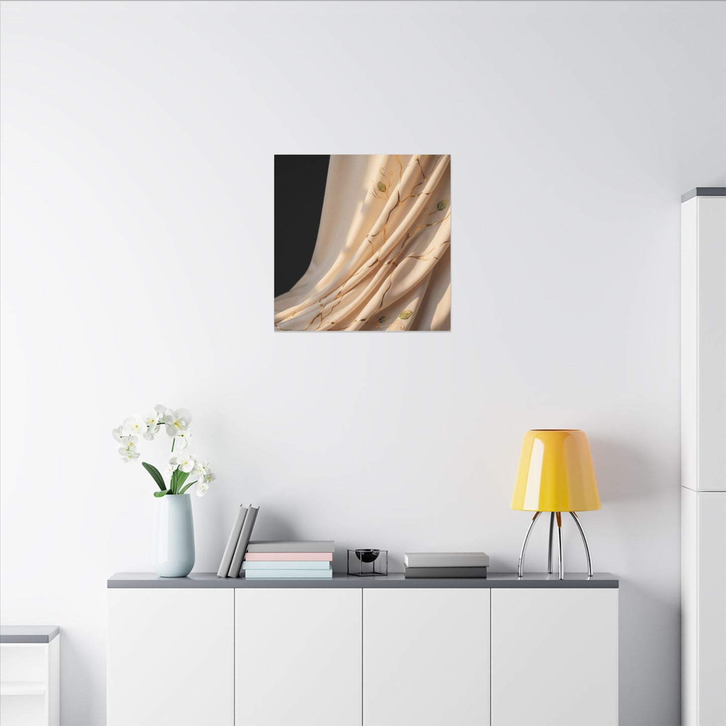 Golden Hour Silk Drape Canvas Art - Kintsugi Fukinsei