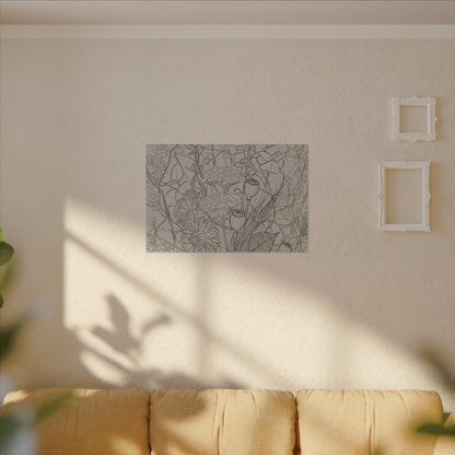 Summer Dried Flowers Minimal Line Canvas Art | Elegant Decor