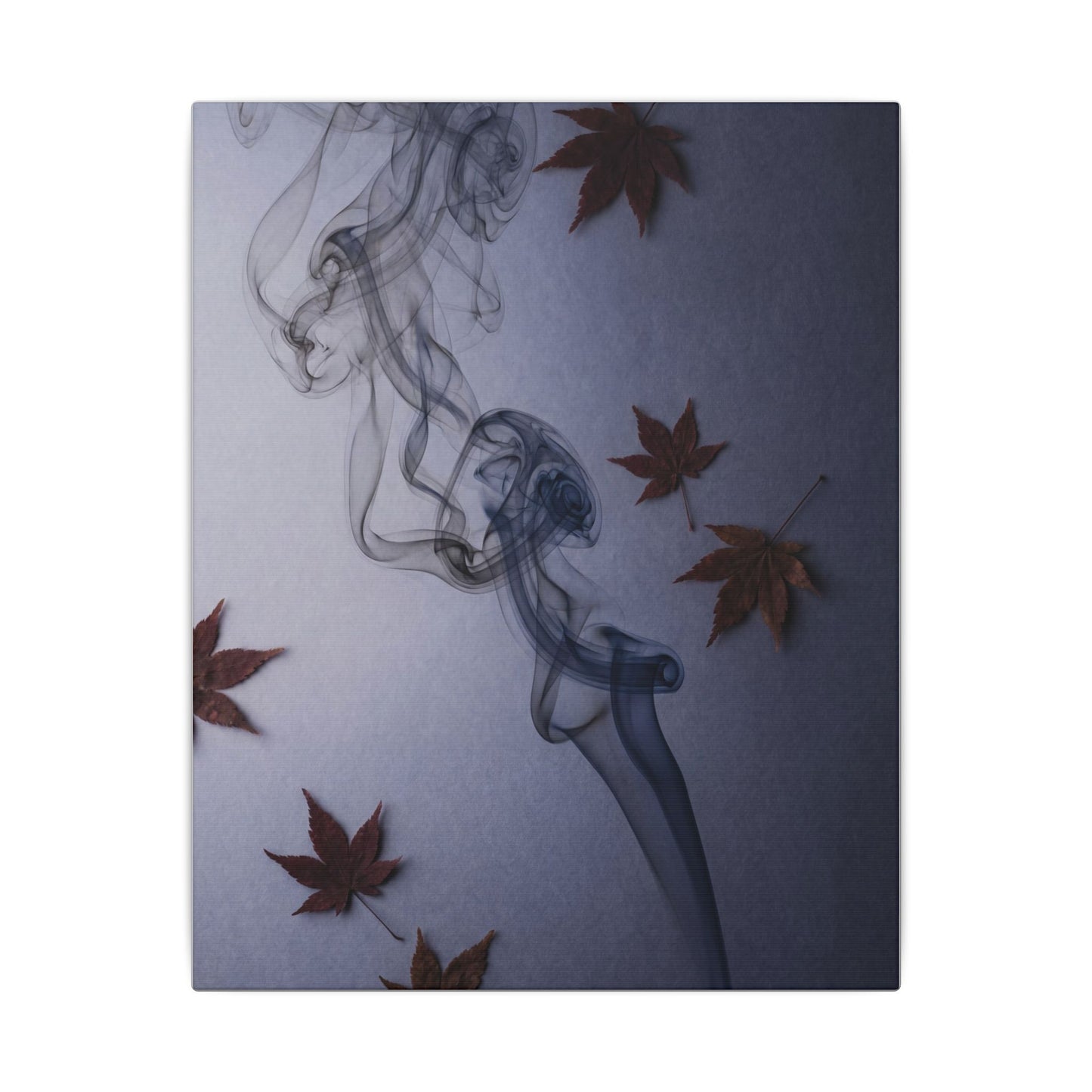 Dark Japandi Incense Smoke in Dawn | Moody Minimal Canvas Art