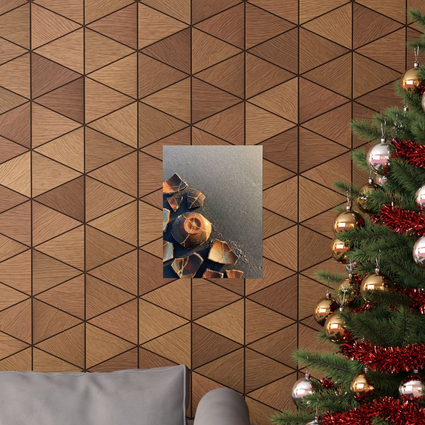 Winter Broken Pottery Gold Repair Wall Art Print | Artful Decor