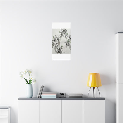 Zen Ink Brushstroke in Overcast | Sumi E Canvas Art