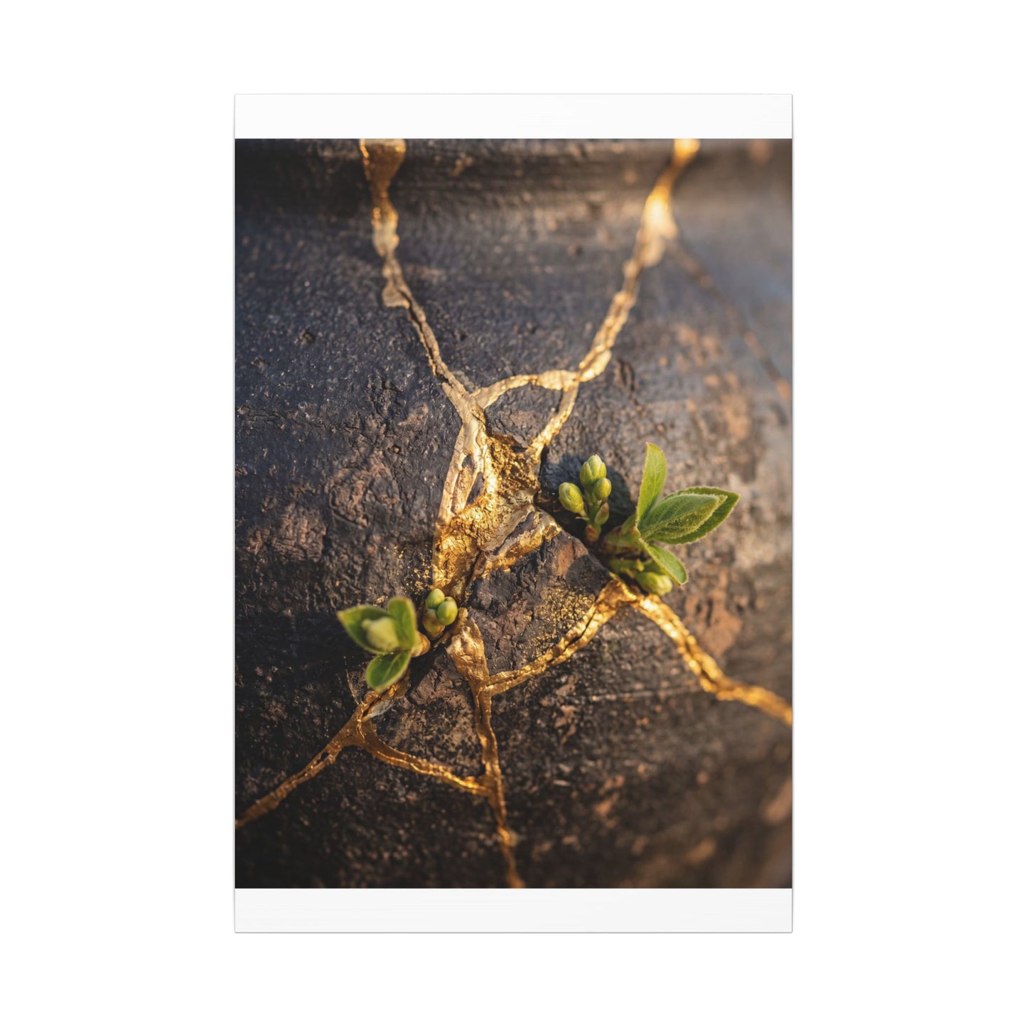 Rust Patina Gold Repair Canvas Art | Resilient Kintsugi Art