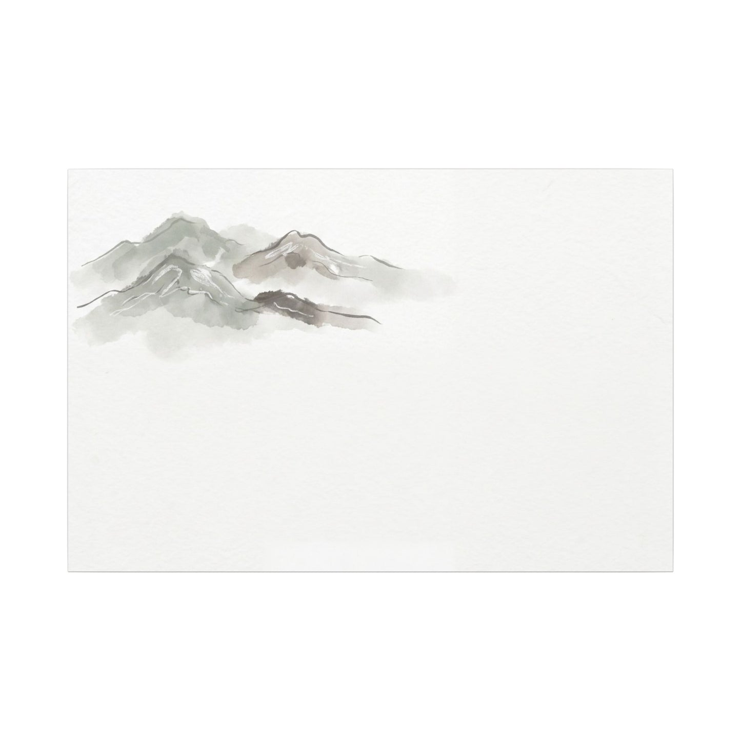 Winter Mountain Mist Minimal Line Canvas Art | Elegant Decor