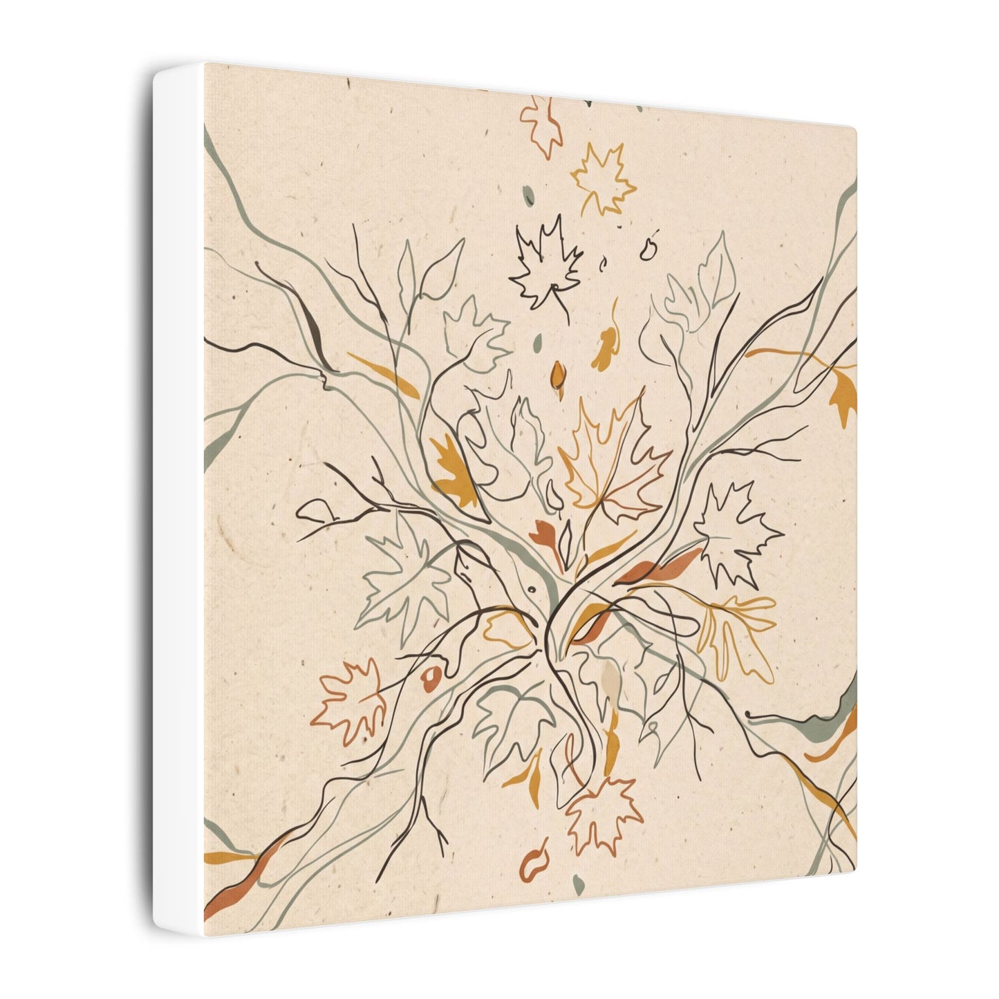 Warm Shadow Play Canvas Art - Minimal Line Japandi