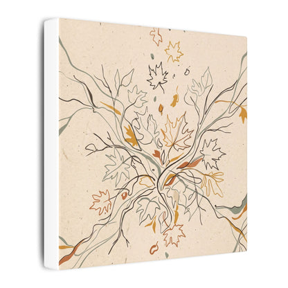 Warm Shadow Play Canvas Art - Minimal Line Japandi
