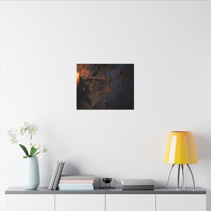 Candlelight Rust Patina Canvas Art - Dark Japandi Ma
