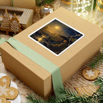 Moonlit Garden Sticker | Spring Kintsugi Gold Vein Art