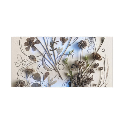 Dried Flowers Minimal Line Canvas Art | Elegant Japandi Art
