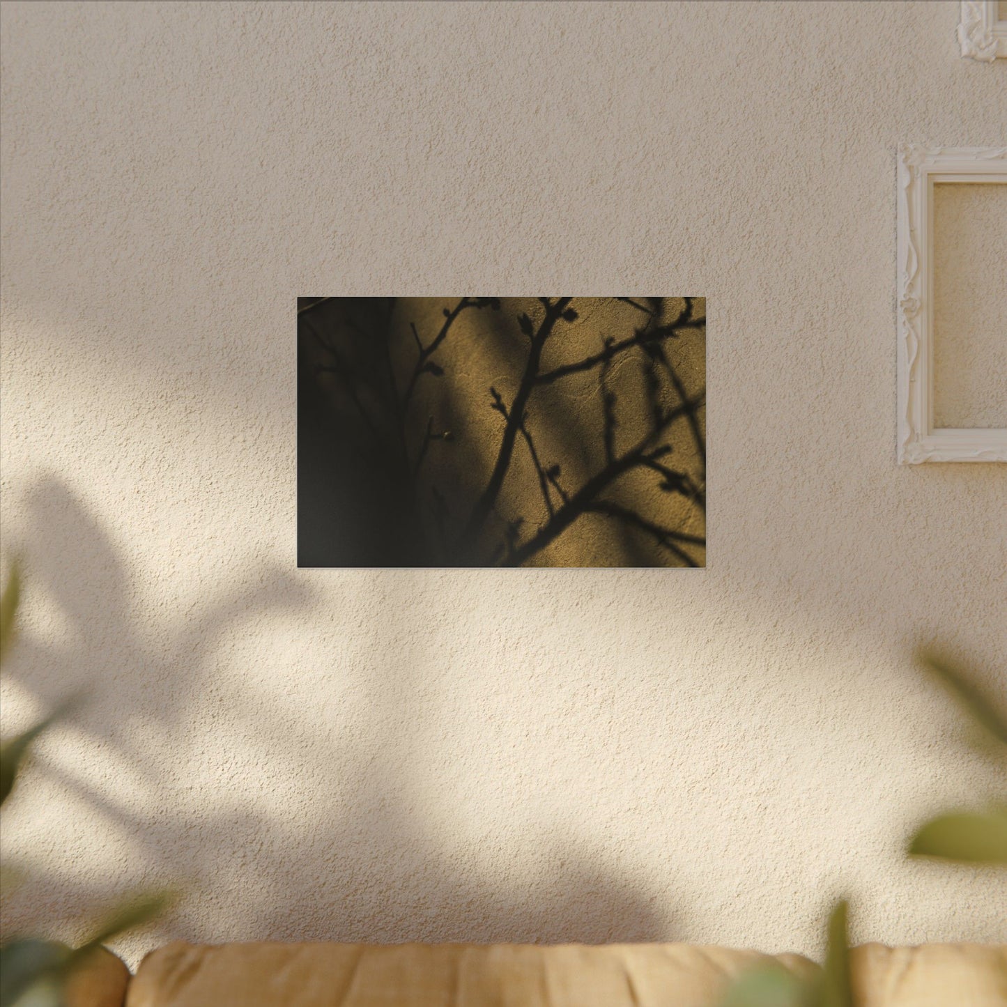 Golden Hour Shadow Play Canvas Art - Dark Japandi Seijaku