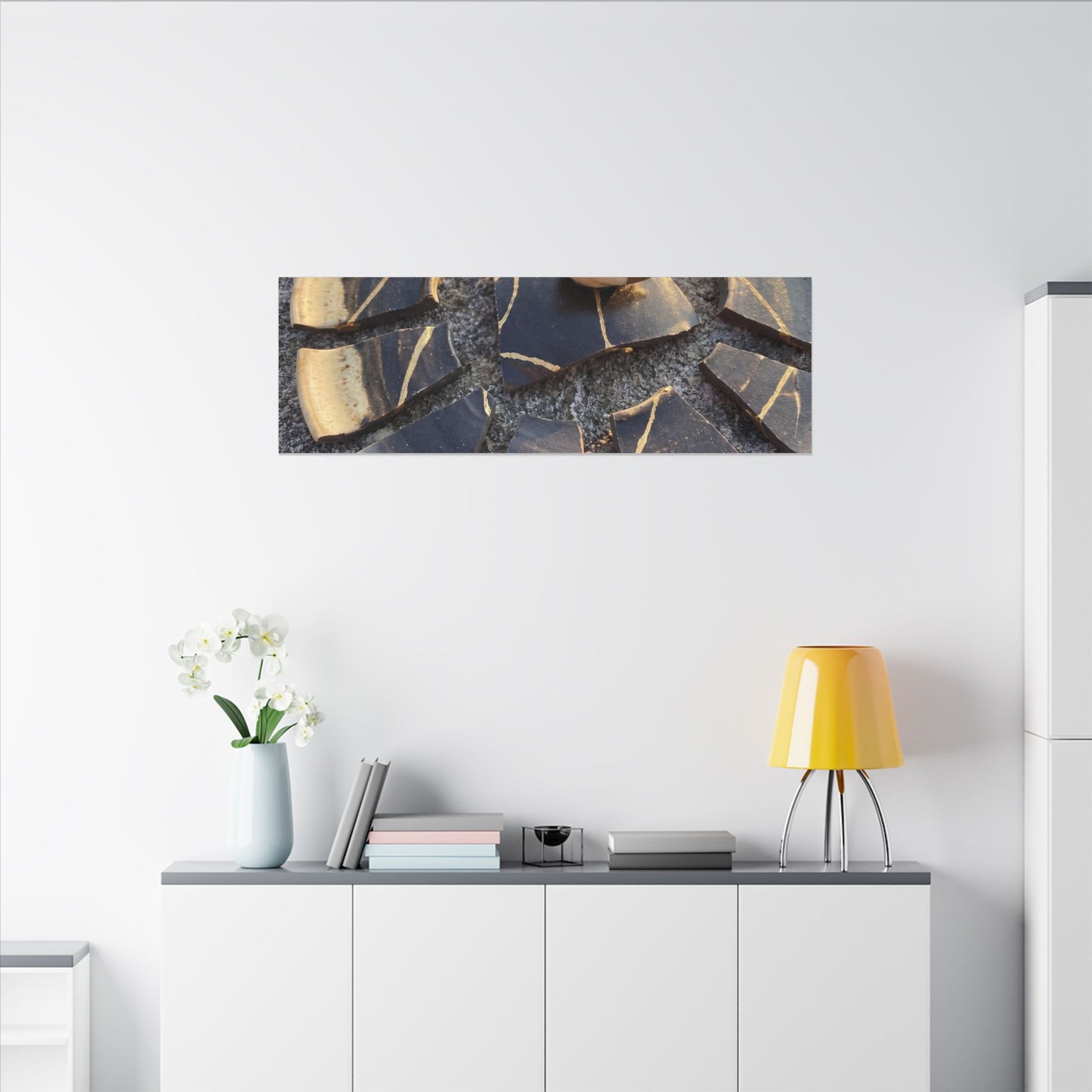Golden Hour Broken Pottery Canvas Art - Kintsugi Datsuzoku