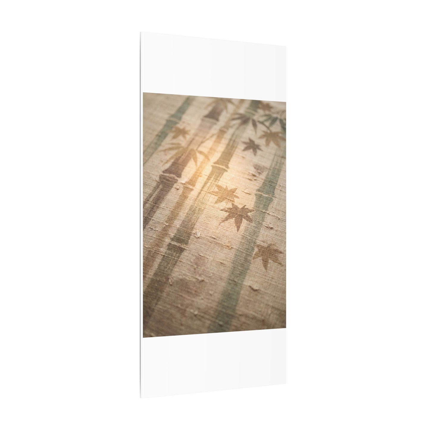 Autumn Bamboo Grove Japanese Pattern Canvas Art | Neutral Decor