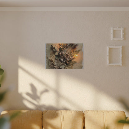 Dried Flowers Texture Canvas Art | Warm Japandi Art