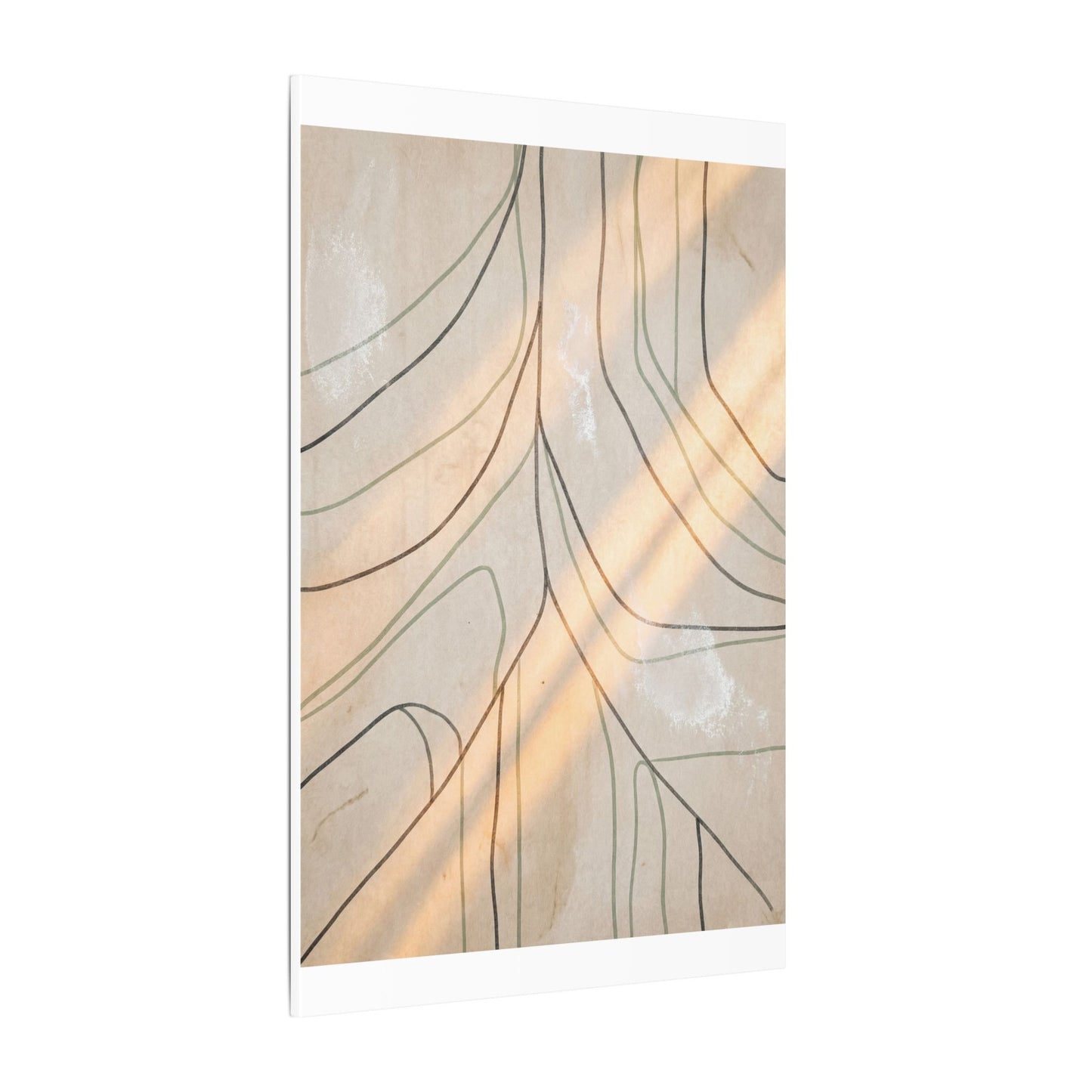 Shoji Screen Minimal Line Canvas Art | Warm Japandi Art