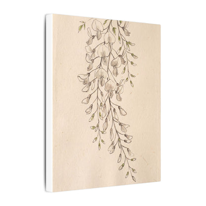 Japandi Wisteria in Golden Hour | Minimal Line Canvas Art