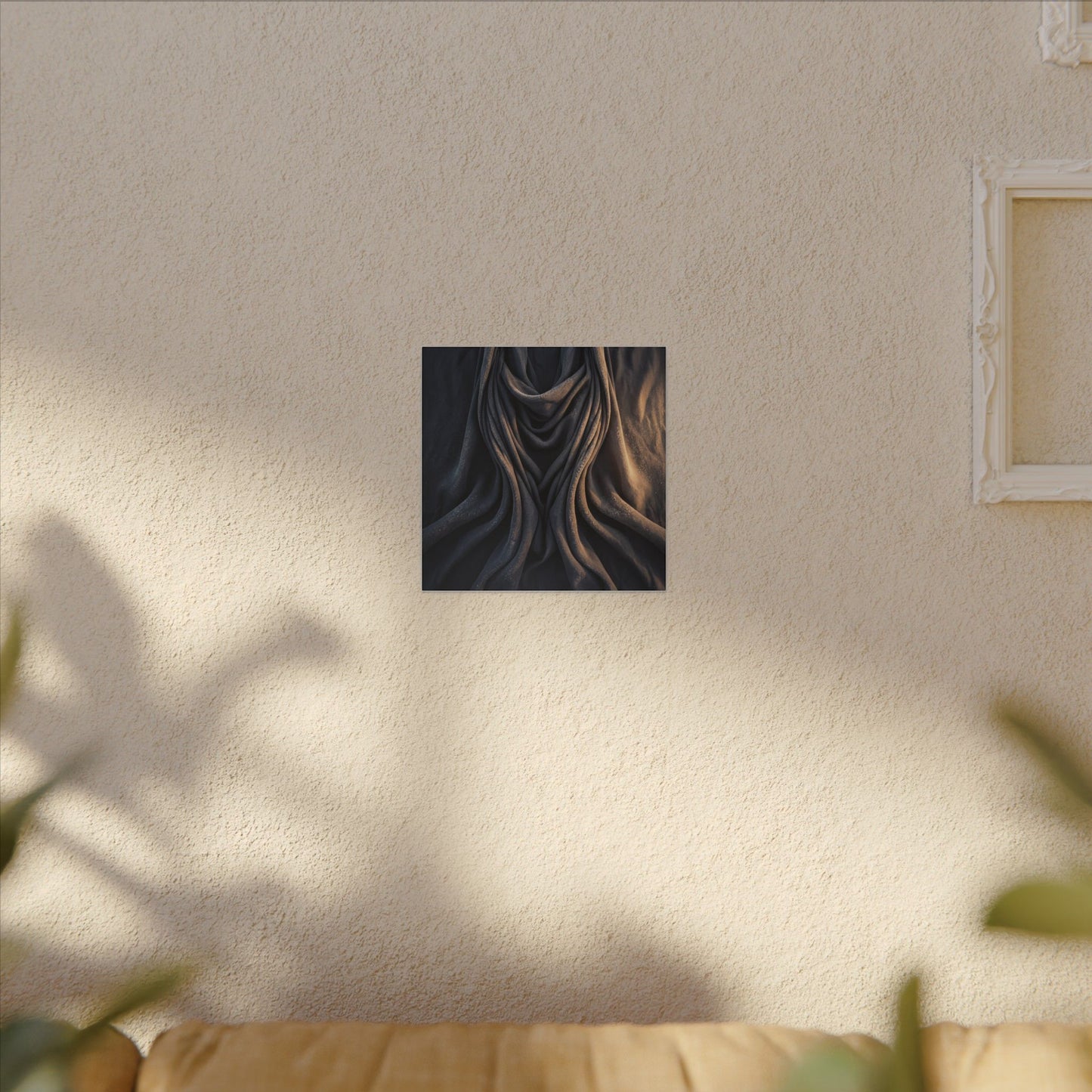 Moody Silk Drape Canvas Art - Shadow Zen Dark Japandi
