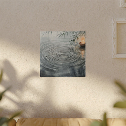 Water Ripple Sumi E Canvas Art | Calm Zen Art