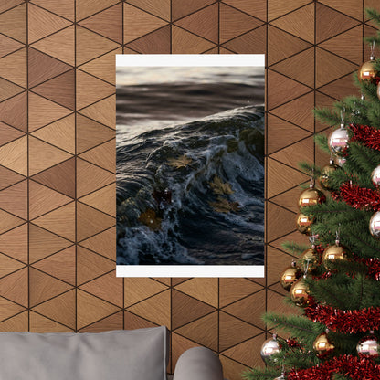 Mono No Aware Ocean Wave Wall Art Print - Dark Japandi Moody Minimal