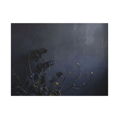 Dried Flowers Spring Canvas Art | Dark Japandi Moody Design Art Print