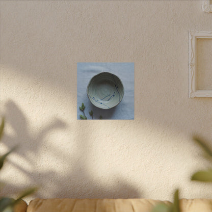 Spring Ceramic Bowl Minimal Line Canvas Art | Warm Decor