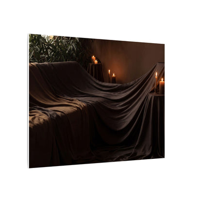 Candlelight Silk Drape Canvas Art - Dark Japandi Ma