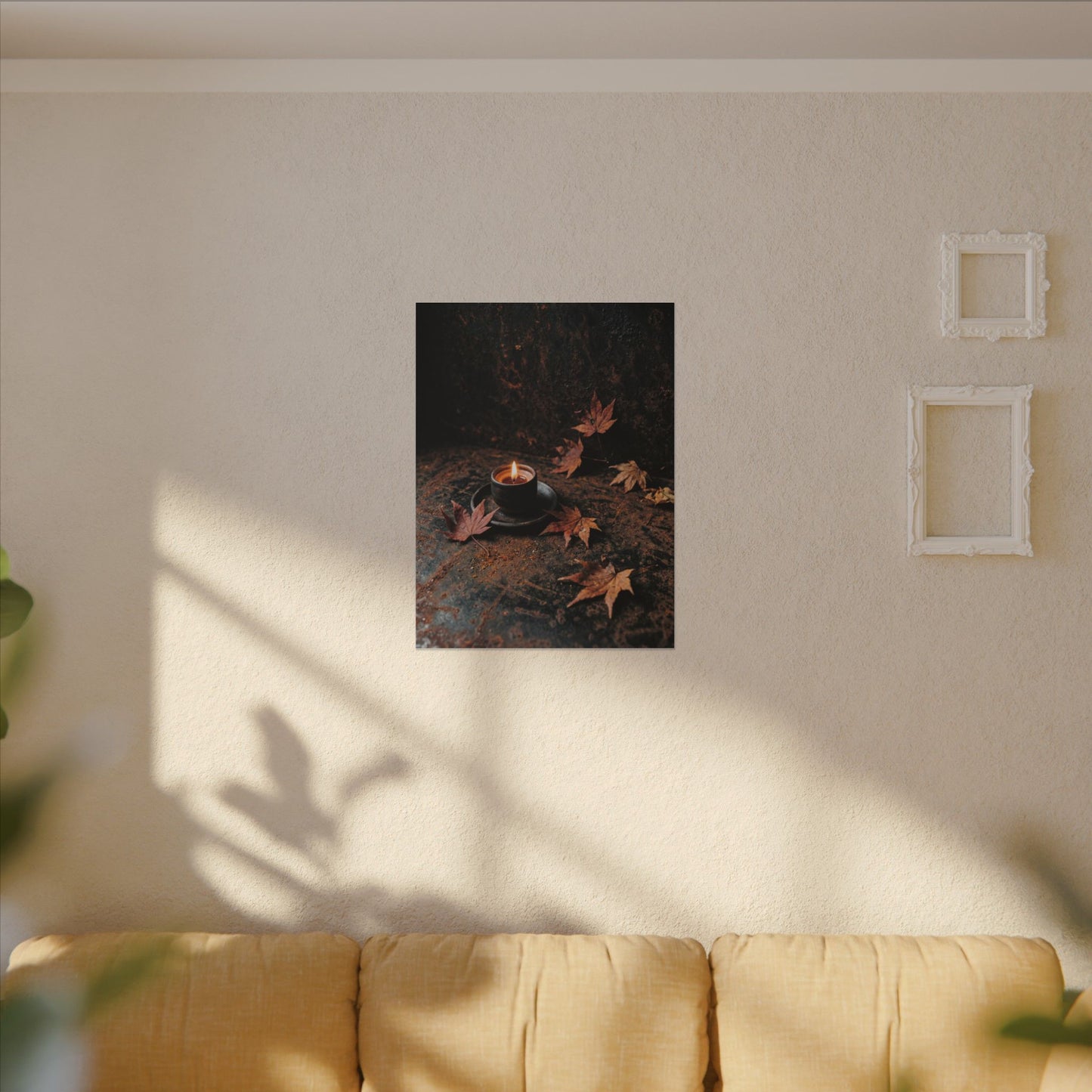 Dark Japandi Rust Patina in Candlelight | Shadow Zen Canvas Art