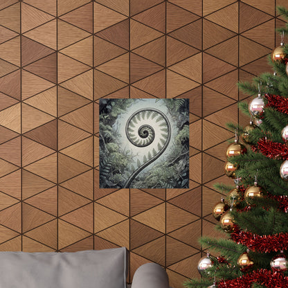 Fern Unfurling Ukiyo E Inspired Wall Art Print | Contemplative Zen Art