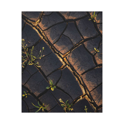 Kintsugi Cracked Earth in Golden Hour | Gold Vein Canvas Art