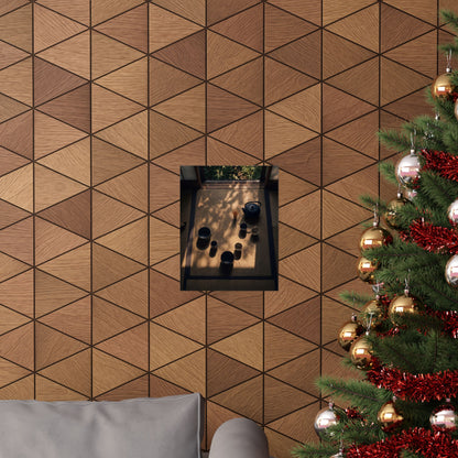 Golden Hour Tea Ceremony Wall Art Print - Dark Japandi Shibui