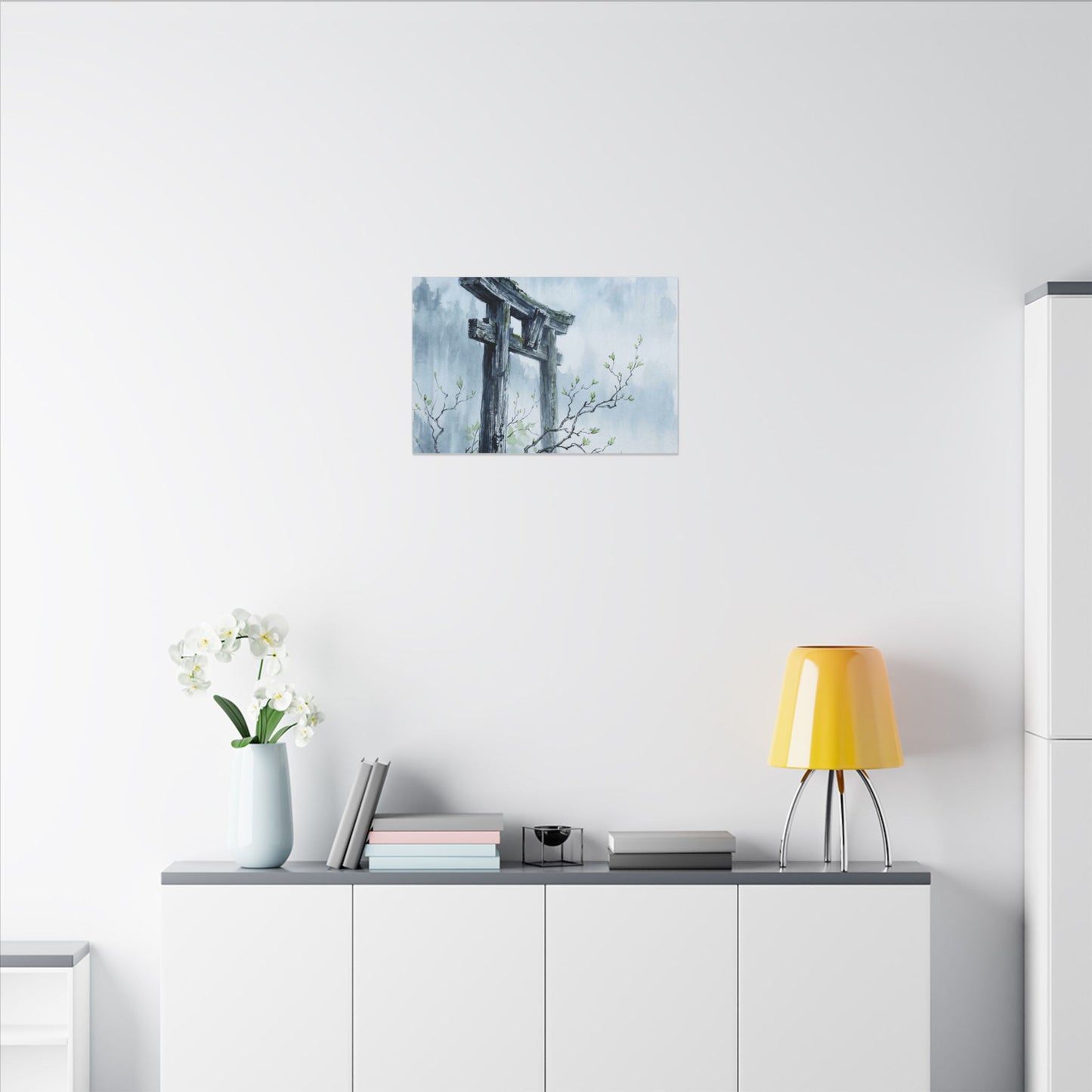 Torii Gate Canvas Art | Spring Zen Sumi E Art