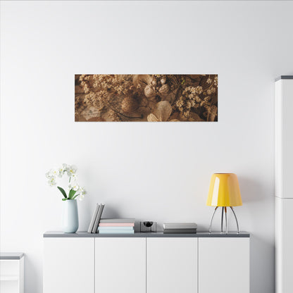 Spring Dried Flowers Japanese Pattern Canvas Art | Earthy Decor