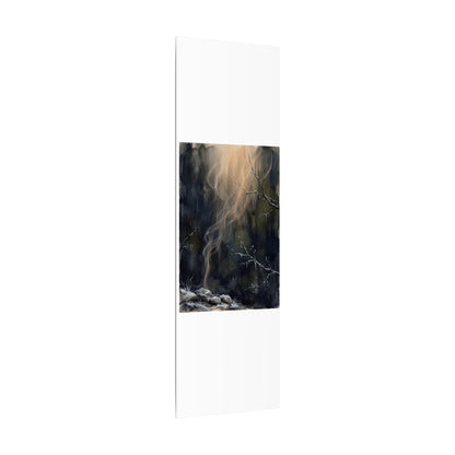 Incense Smoke Winter Canvas Art | Dark Japandi Moody Design