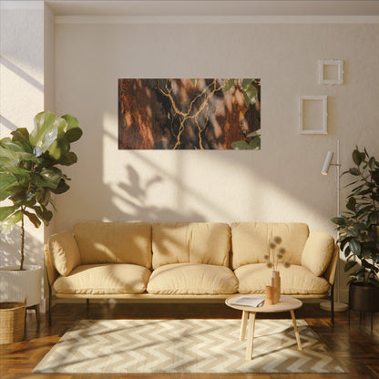 Kanso Rust Patina Canvas Art - Kintsugi Gold Vein