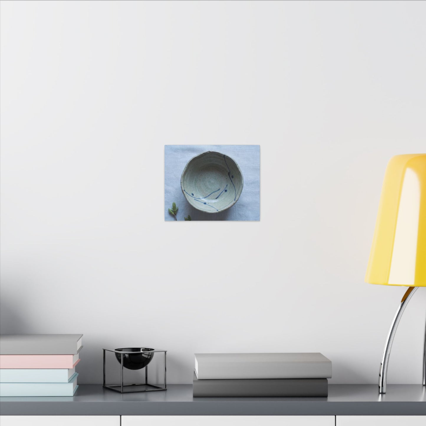 Spring Ceramic Bowl Minimal Line Canvas Art | Warm Decor