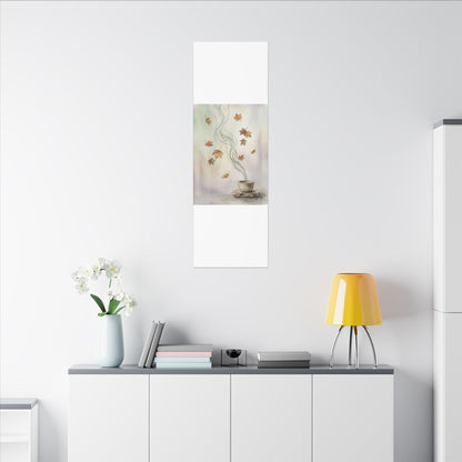 Incense Smoke Canvas Art | Autumn Japandi Watercolor Art