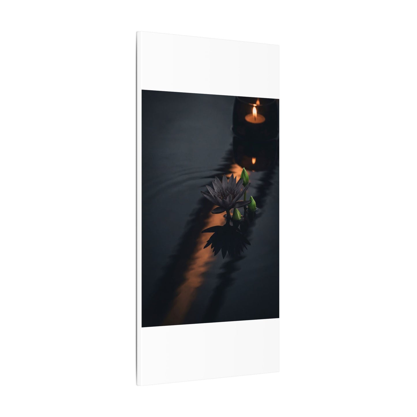 Seijaku Lotus Flower Canvas Art - Dark Japandi Shadow Zen