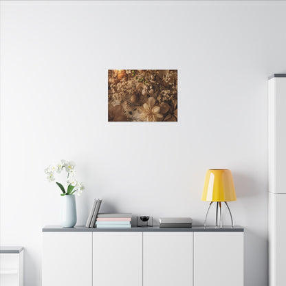 Spring Dried Flowers Japanese Pattern Canvas Art | Earthy Decor