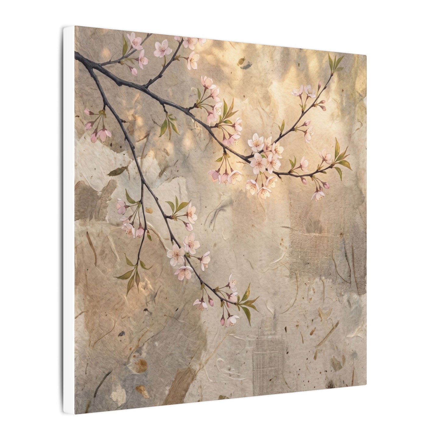 Summer Cherry Blossom Texture Canvas Art | Neutral Decor