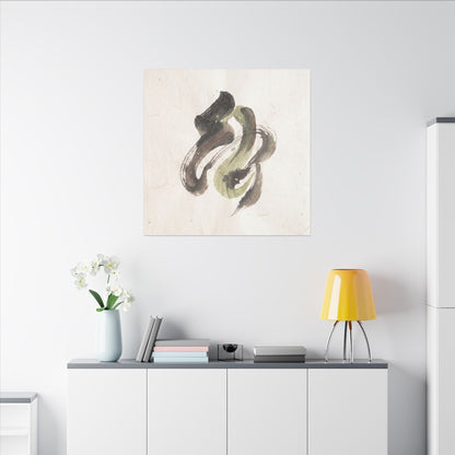 Ink Brushstroke Canvas Art | Spring Japandi Japanese Pattern Art