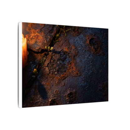 Candlelight Rust Patina Canvas Art - Dark Japandi Ma