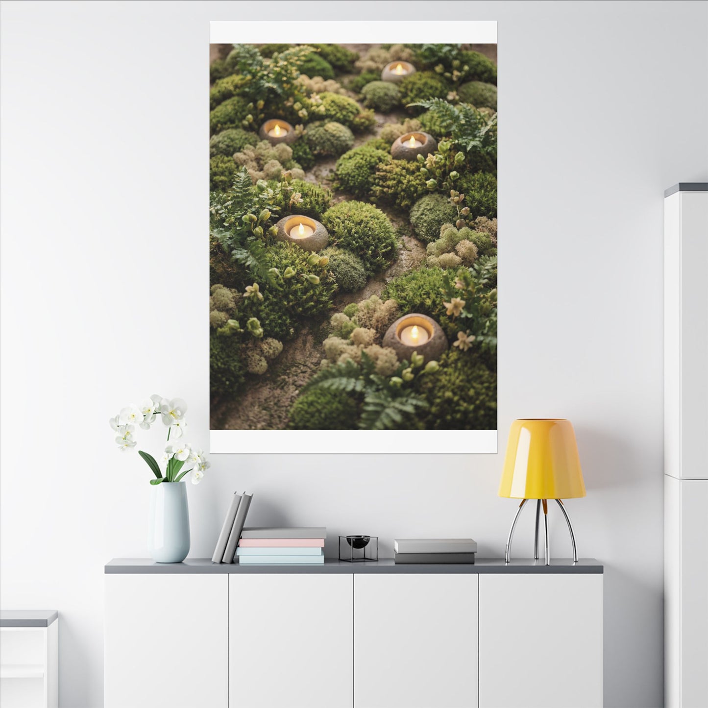 Moss Close Up Japanese Pattern Canvas Art | Neutral Japandi Art